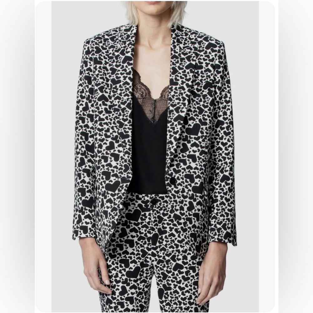 Brand new Zadig & Voltaire Viking jacket in hearts style size 36/ Medium